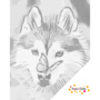 DOT Painting Husky met vlinder