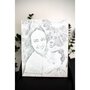 DOT Painting of your own photo on a heart-shaped canvas