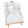 DOT Painting of your own photo on a heart-shaped canvas